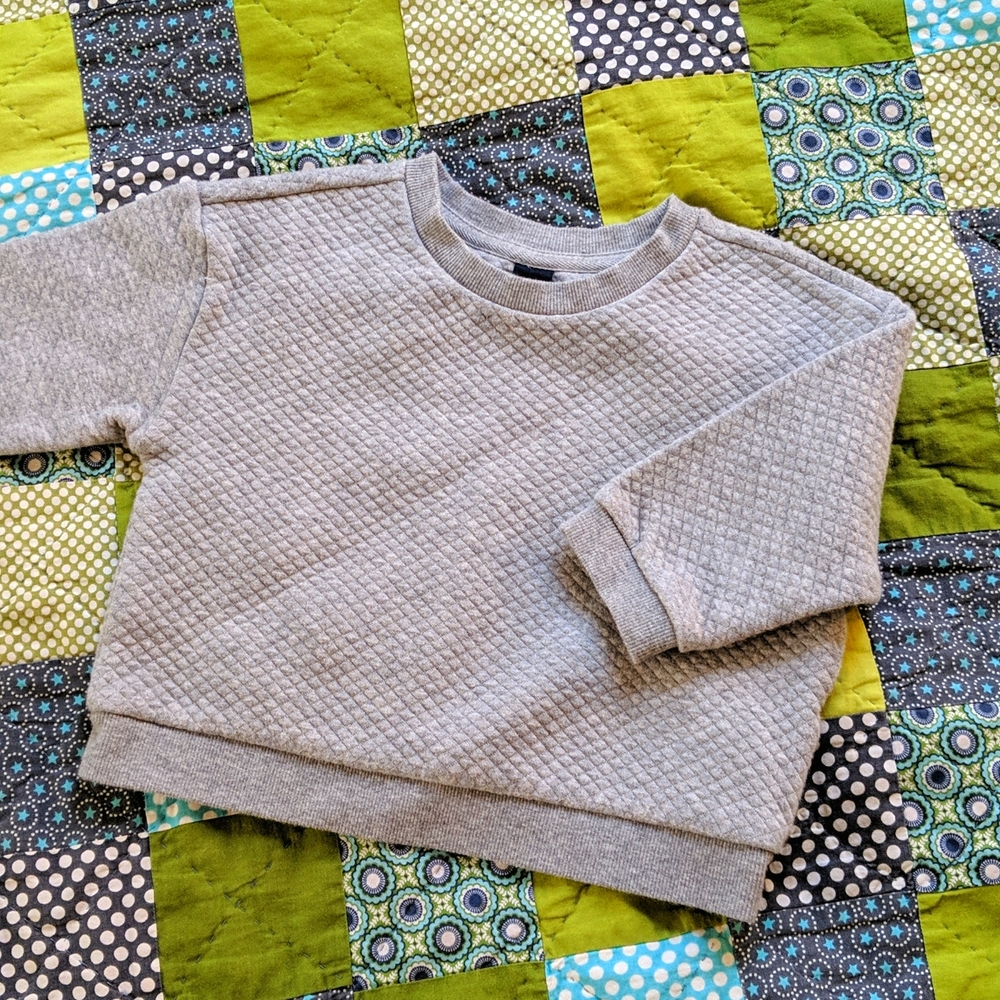 Baby Gap Quilted Grey Boxy Crew Neck